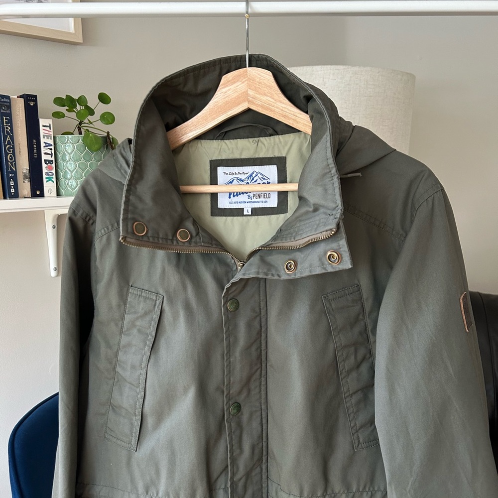 Penfield Trailwear Hudson Waxcloth Olive Hooded Military Jacket